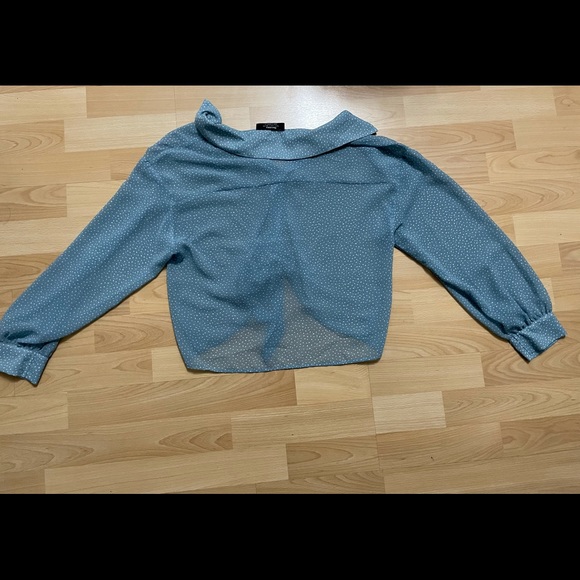 Bershka Blue/White Button Up - Picture 7 of 7